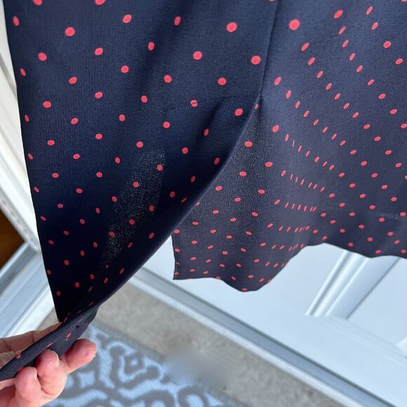 Chaus Red Polka Dot Sheath Dress, Gold Button, Long Sleeve, Size 12 - Picture 7 of 9